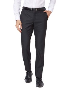 Raymond - Slim Fit Solid Black Trouser