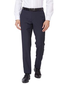 Raymond - Slim Fit Solid Dark Blue Trouser