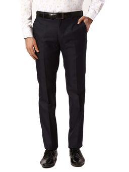 Raymond - Slim Fit Solid Dark Black Trouser