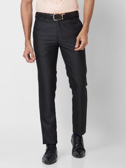 Raymond - Slim Fit Solid Black Trouser