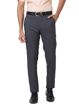 Raymond - Slim Fit Structure Dark Grey Trouser
