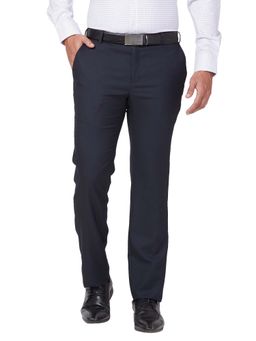 Raymond - Slim Fit Solid Dark Blue Trouser