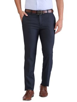 Raymond - Slim Fit Checkered Dark Blue Trouser