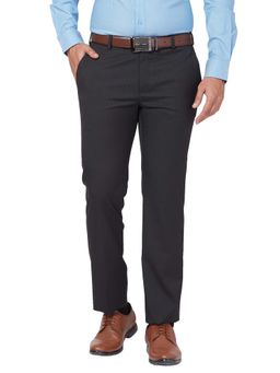 Raymond - Slim Fit Striped Black Trouser