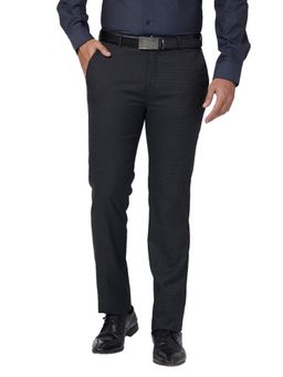 Raymond - Slim Fit Checkered Black Trouser