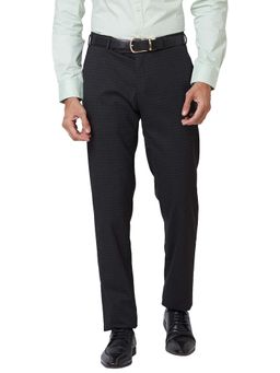 Raymond - Slim Fit Checkered Black Trouser