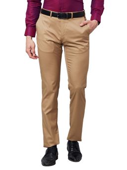 Raymond - Slim Fit Solid Light Brown Trouser