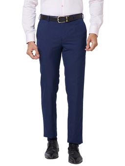 Raymond - Slim Fit Solid Dark Blue Trouser