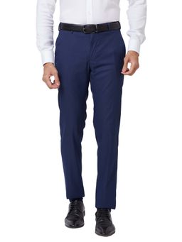 Raymond - Slim Fit Structure Dark Blue Trouser