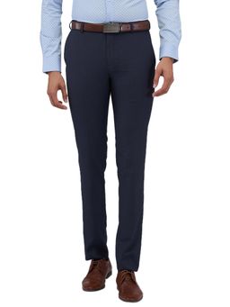 Raymond - Slim Fit Structure Dark Blue Trouser