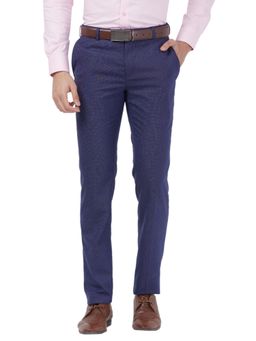 Raymond - Slim Fit Structure Dark Blue Trouser