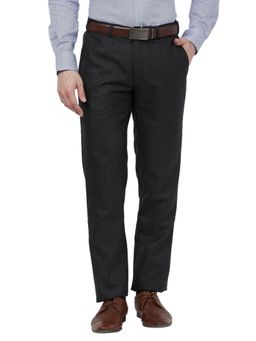 Raymond - Slim Fit Checkered Black Trouser