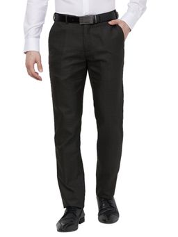 Raymond - Slim Fit Checkered Dark Brown Trouser
