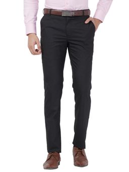 Raymond - Slim Fit Checkered Black Trouser