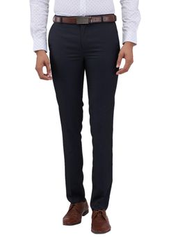 Raymond - Slim Fit Solid Dark Blue Trouser