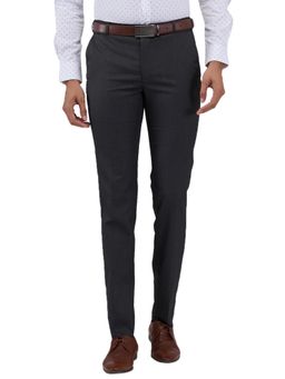Raymond - Slim Fit Structure Dark Grey Trouser