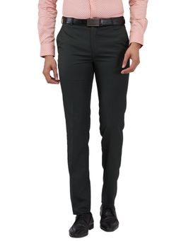 Raymond - Slim Fit Solid Dark Green Trouser