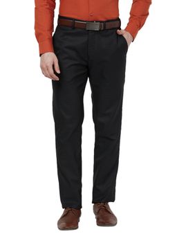 Raymond - Slim Fit Checkered Black Trouser
