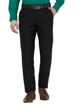 Raymond - Slim Fit Striped Black Trouser