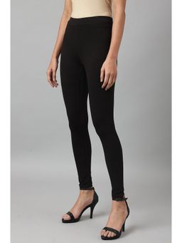 W - Skinny Fit Black Rayon Leggings