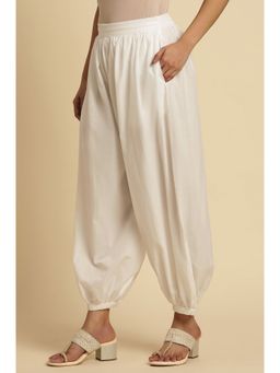 W - Loose Fit White Cotton Salwar