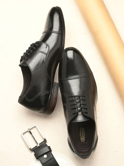 EGOSS - Premium Luxe Leather Lace-Up Formal Derbies Black