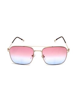 Mespee - Gold Pink Full Rim Square Stylish UV Protected Sunglasses (56)