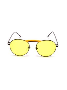 Mespee - Yellow Full Rim Round Stylish UV Protected Sunglasses (55)