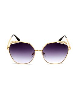 Mespee - Gold Grey Full Rim Square Stylish UV Protected Sunglasses (60)