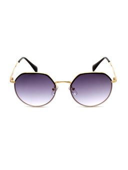 Mespee - Gold Grey Full Rim Oval Stylish UV Protected Sunglasses (57)