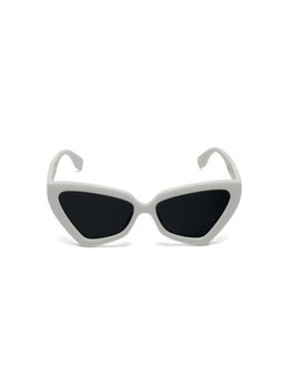 Mespee - Black White Cat Eye Full Plastic Stylish UV Protected Sunglasses (56)