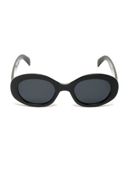 Mespee - Black Oval Full Plastic Stylish UV Protected Sunglasses (51)
