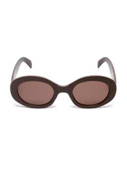 Mespee - Brown Oval Full Plastic Stylish UV Protected Sunglasses (51)