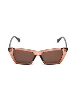 Mespee - Brown Transparent Brown Cat Eye Full Plastic Stylish UV Protected Sunglasses (52)