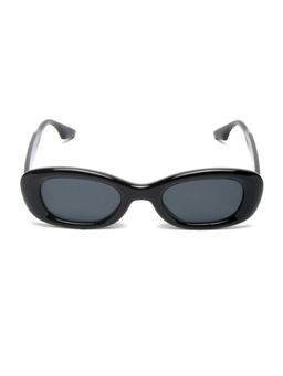 Mespee - Black Oval Full Plastic Stylish UV Protected Sunglasses (49)