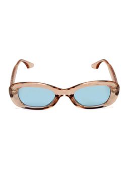 Mespee - Blue Oval Full Plastic Stylish UV Protected Sunglasses (49)