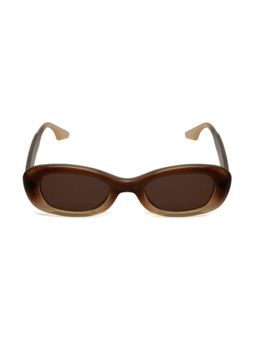 Mespee - Brown Oval Full Plastic Stylish UV Protected Sunglasses (49)