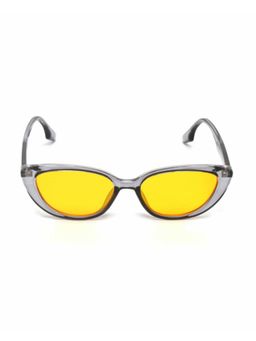Mespee - Yellow Transparent Purple Cat Eye Full Plastic Stylish UV Protected Sunglasses (55)