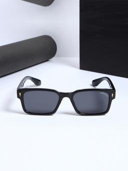 ROYALTAIL - UV Protected Black Colombo Rectangular Full Rim Sunglasses (50)