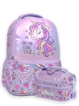 Little Surprise Box - Hologram Unicorn School Backpack & Matching Lunchbag For Kids