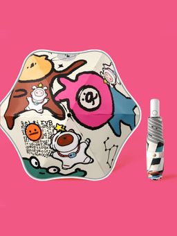 Little Surprise Box - Funny Face 3 Fold Auto Closure Umbrella