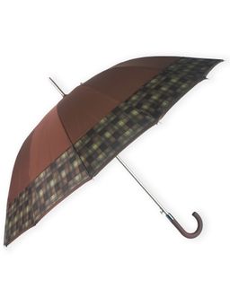 Little Surprise Box - Brown Checks Large Canopy Size Umbrella
