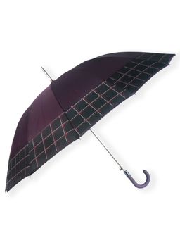 Little Surprise Box - Purple Checks Large Canopy Size Umbrella