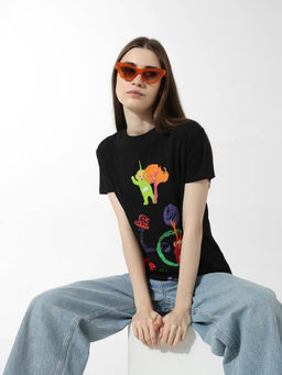 ONLY - X Teletubbies Black Printed T-Shirt