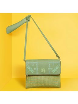 EUME - Streamer Women Laptop Bag Upto Vegan Leather Dragonfly Basil Green (L)