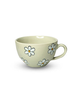 Yellow Marigold - Daisy Dreams Soup Mugs (Mint Grey) (Set of 4)