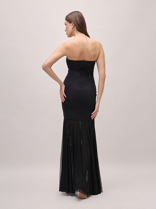 Buy Lipsy Black Sequin Short Sleeve Bardot Dress Online