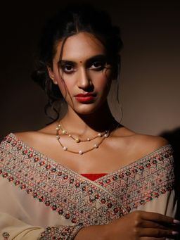 Ruby Raang Studio - White Gold Plated Handcrafted Necklace