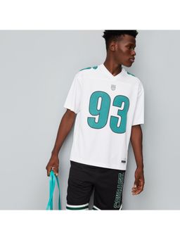 max - Men Graphic Oversized Athleisure T-shirt - White