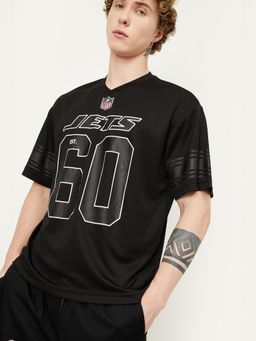max - Men Printed Oversized Sports T-shirt - Black